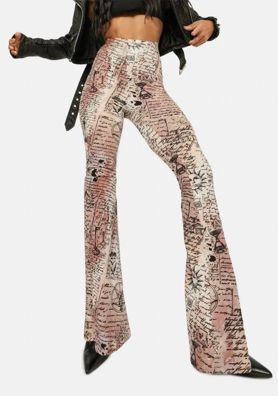 Magic Mix Alchemy Print Flare Pants sold by Dolls Kill