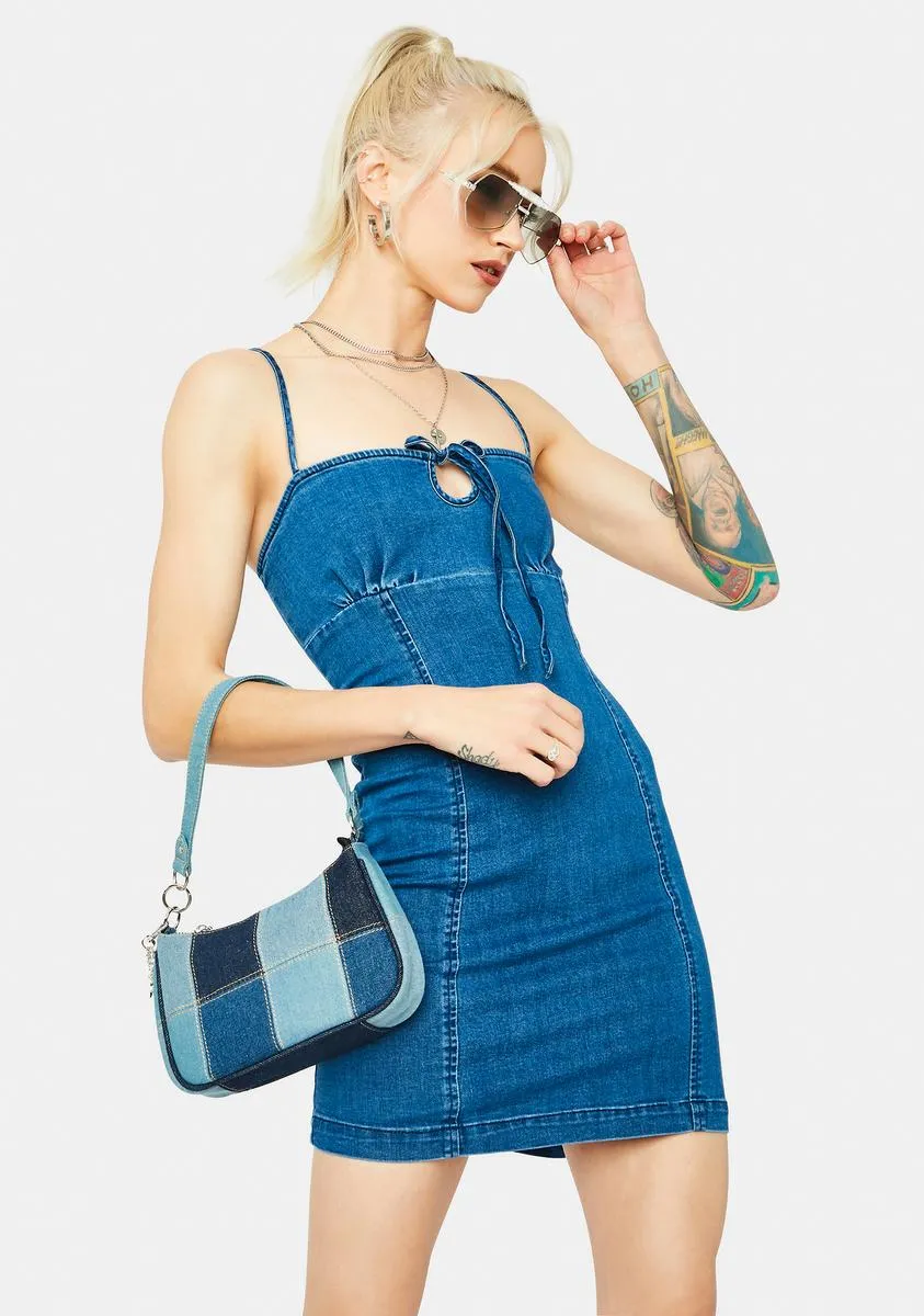 Going Swimmingly Bodycon Denim Mini Dress sold by Dolls Kill product image thumbnail 2