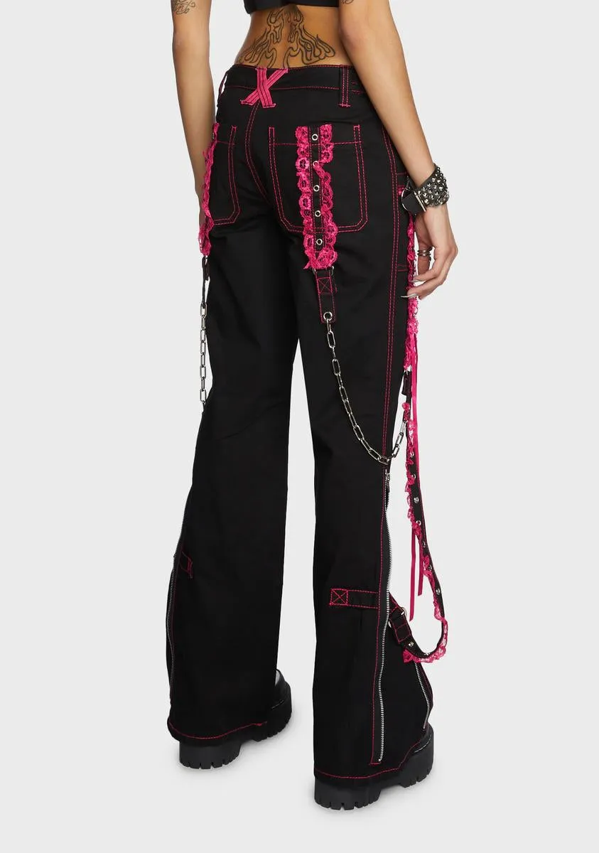 Pink Lace Dark Street Pants sold by Dolls Kill product image thumbnail 4
