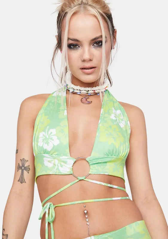 Lush Aloha State Halter Top sold by Dolls Kill