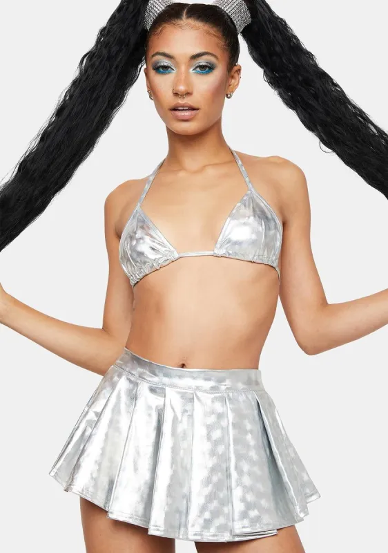 Nova Girl Metallic Skort Set sold by Dolls Kill