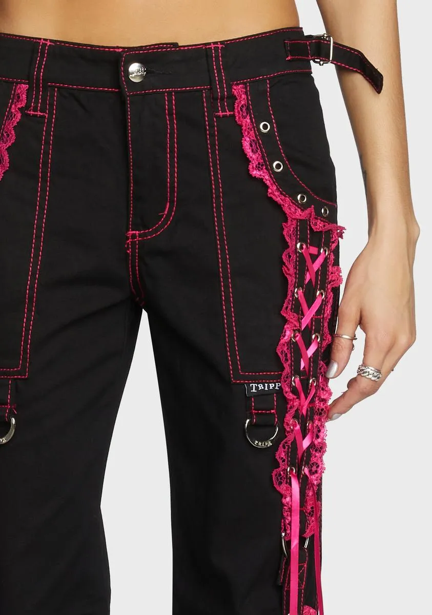 Pink Lace Dark Street Pants sold by Dolls Kill product image thumbnail 2
