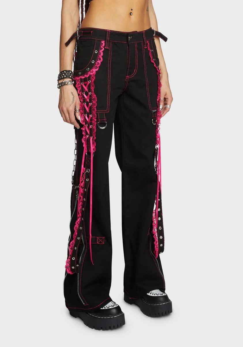 Pink Lace Dark Street Pants sold by Dolls Kill product image thumbnail 3