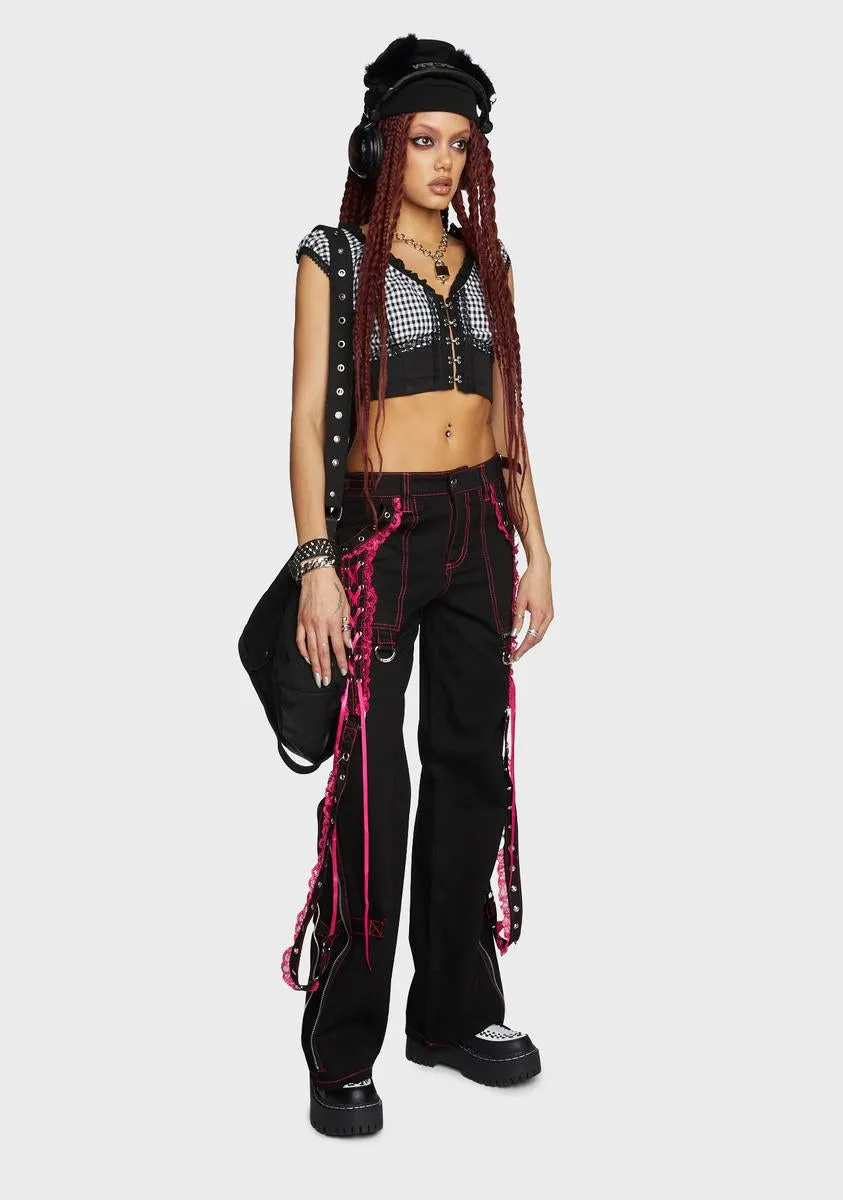 Pink Lace Dark Street Pants sold by Dolls Kill product image thumbnail 5