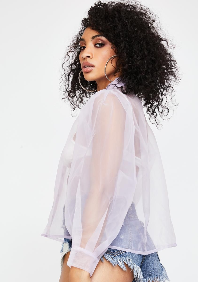 Lilac Makiza Sheer Shirt sold by Dolls Kill product image thumbnail 4