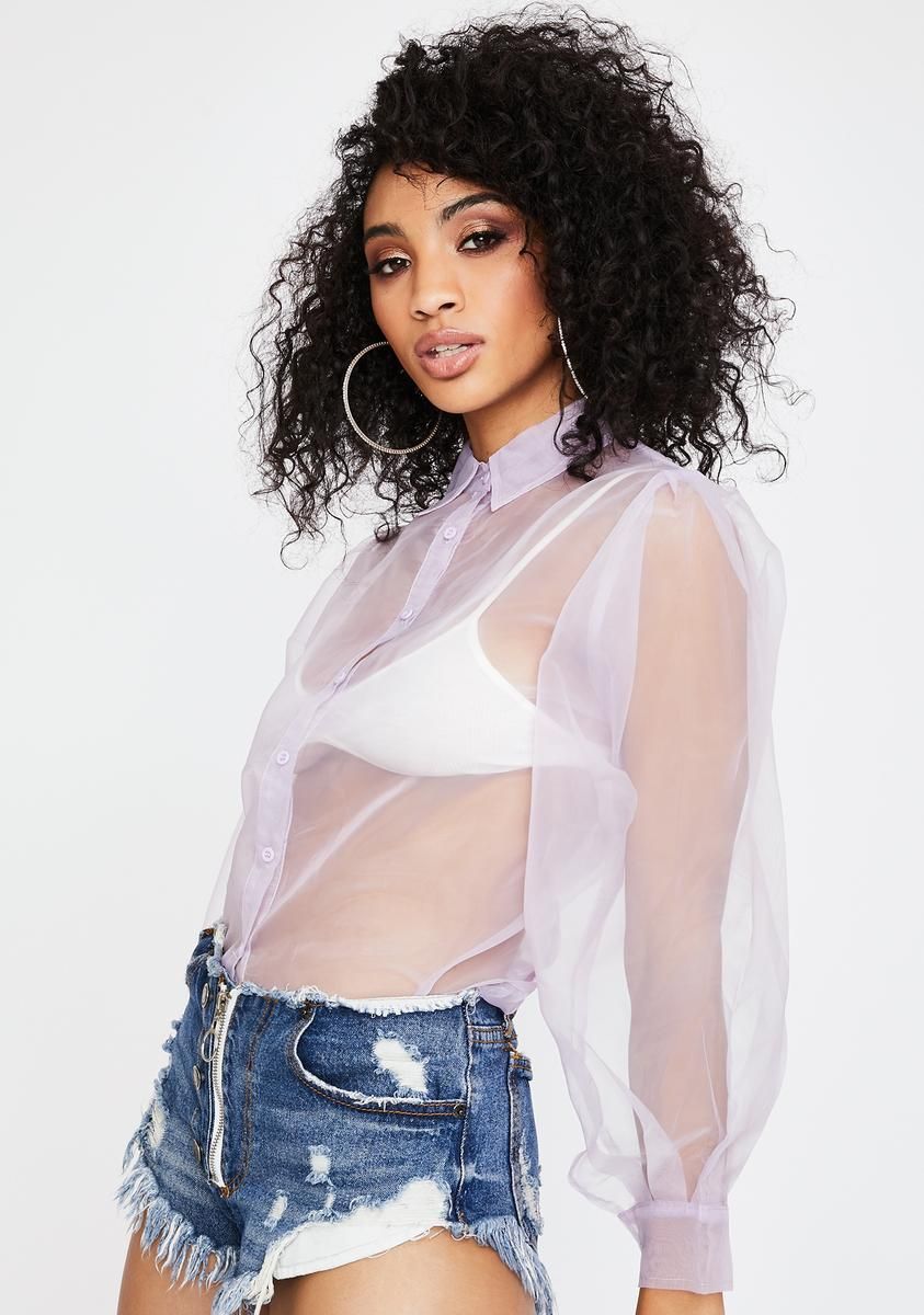 Lilac Makiza Sheer Shirt sold by Dolls Kill product image thumbnail 2