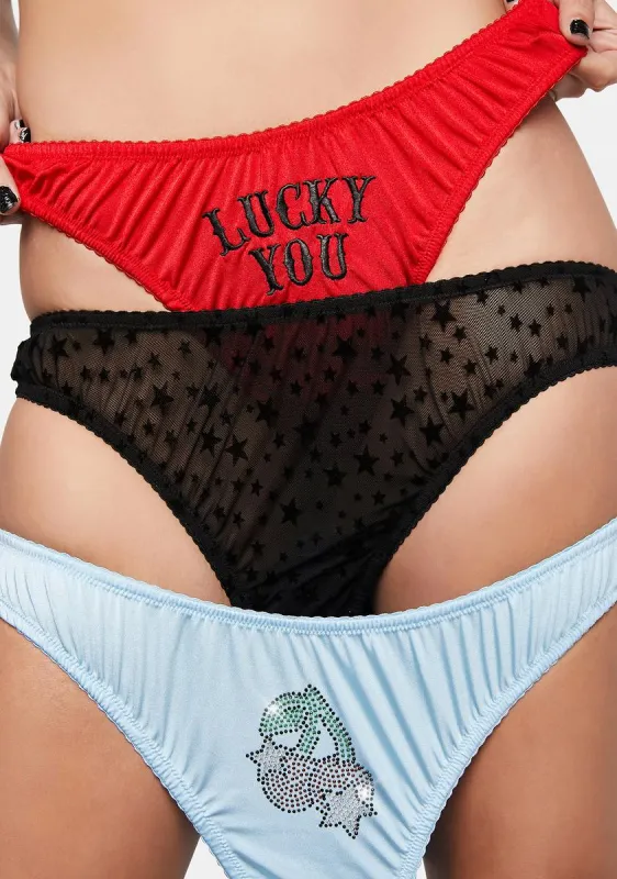 Feelin' Lucky 3-Pack Panty Set sold by Dolls Kill