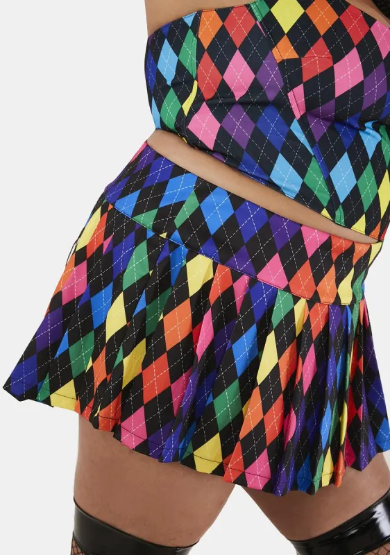 Plus Kings And Queens Mini Skirt sold by Dolls Kill