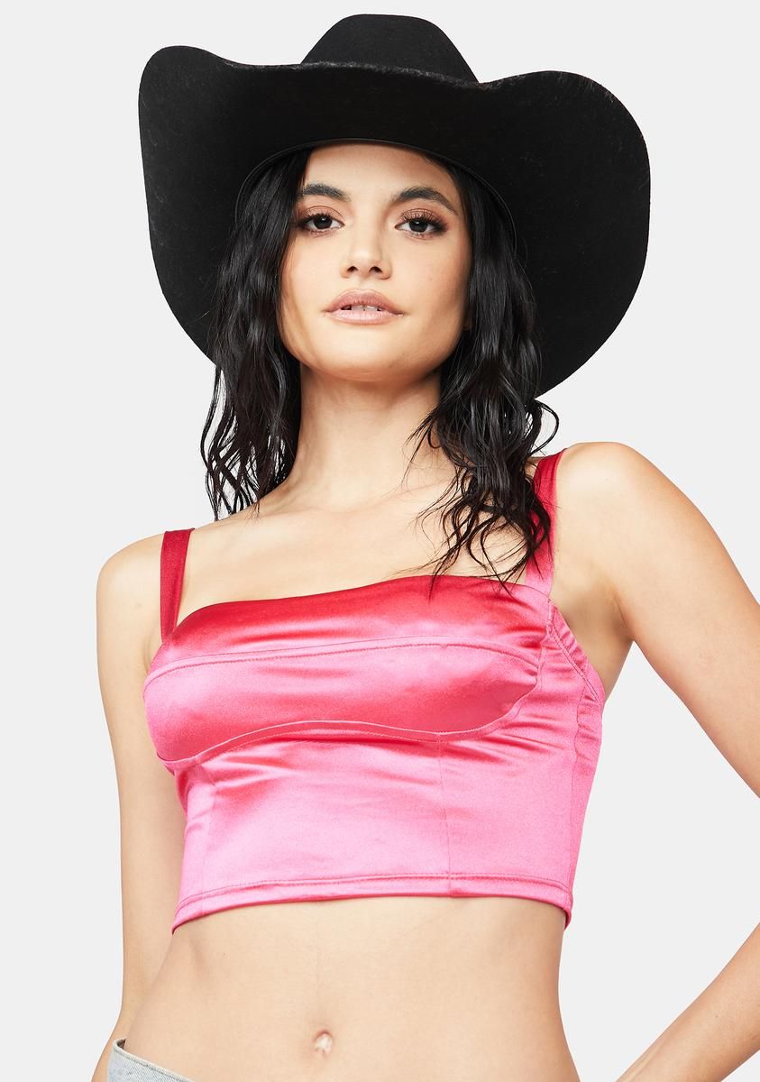 So In Love Satin Bustier Top sold by Dolls Kill