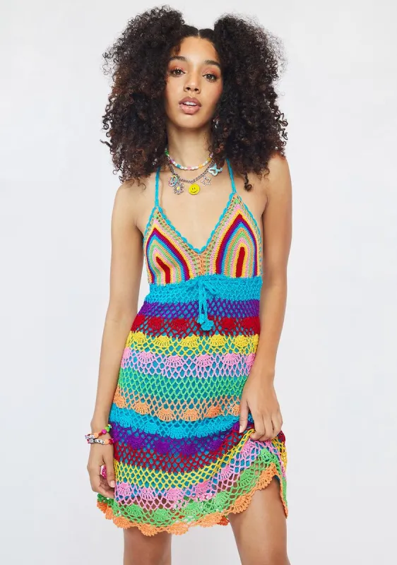 It’s Situational Crochet Mini Dress sold by Dolls Kill