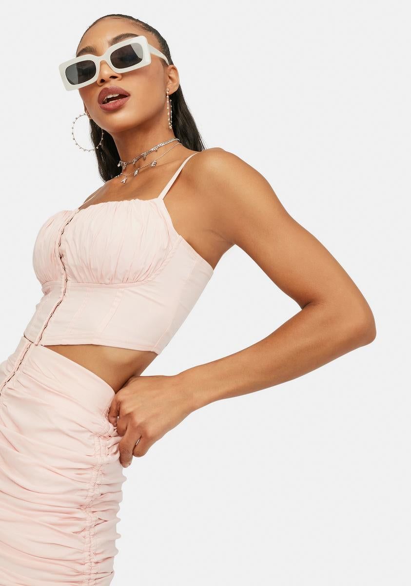 Confident Lux Ruched Mesh Corset Top sold by Dolls Kill product image thumbnail 2