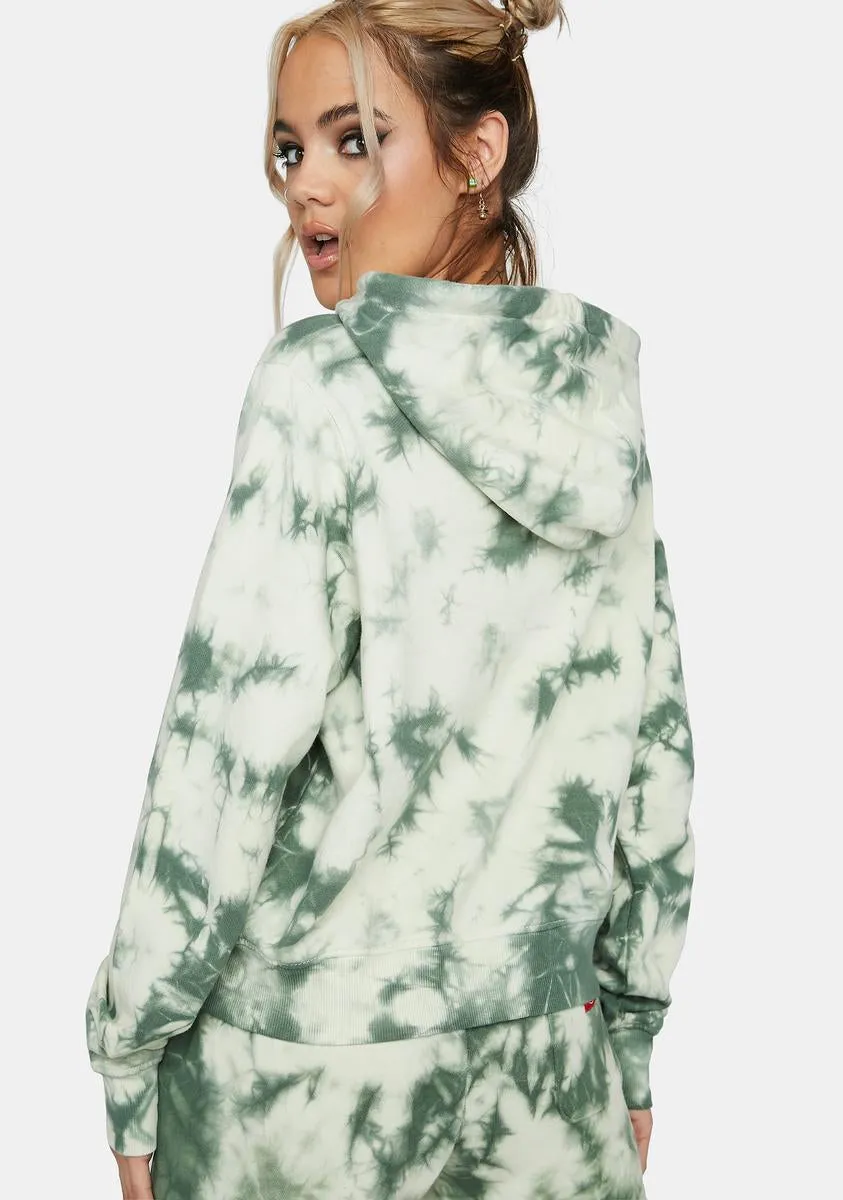 Green Tie Dye Logo Hoodie sold by Dolls Kill product image thumbnail 4