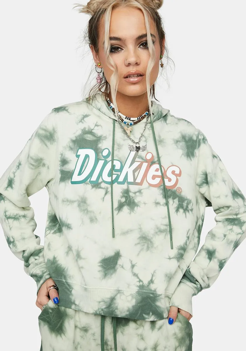 Green Tie Dye Logo Hoodie sold by Dolls Kill