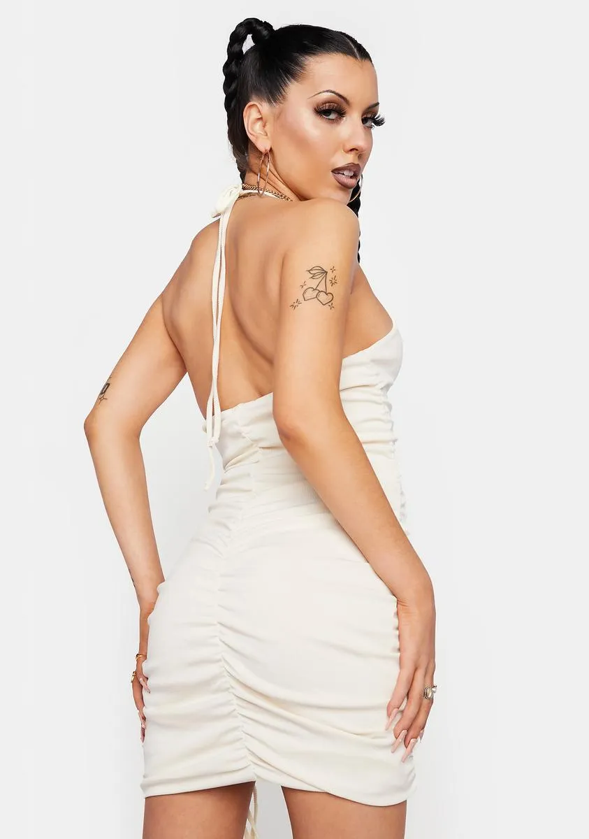 Baddie Intentions Ruched Halter Dress sold by Dolls Kill product image thumbnail 4