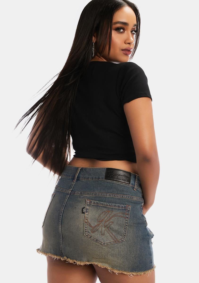 Fluid Marbling Brown Nanda Crop Top sold by Dolls Kill product image thumbnail 2