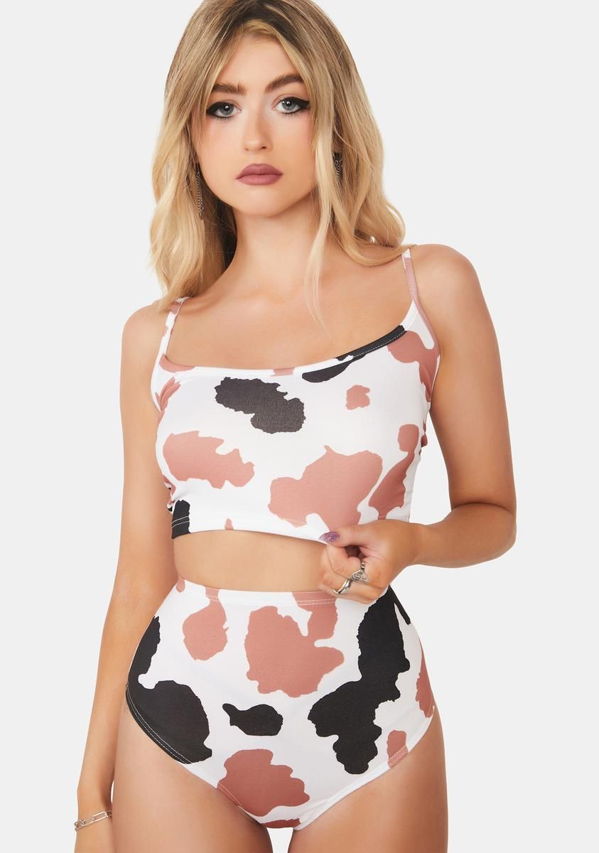 Mocha Have Your Mooment Booty Shorts Set sold by Dolls Kill