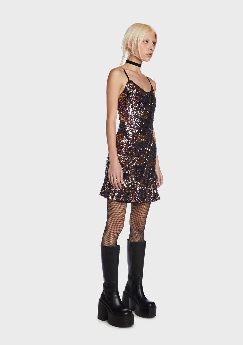 Multi Sequin Mini Dress sold by Dolls Kill product image thumbnail 3