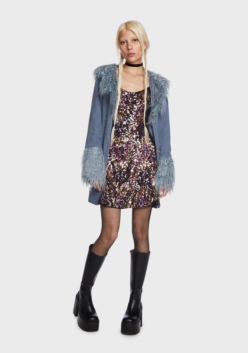 Multi Sequin Mini Dress sold by Dolls Kill product image thumbnail 4