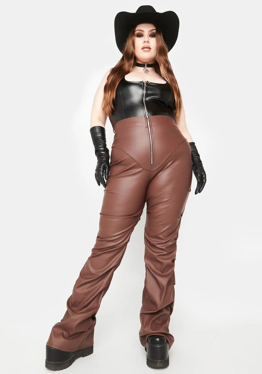 Plus Mocha Certified Freak Flare Pants sold by Dolls Kill product image thumbnail 3