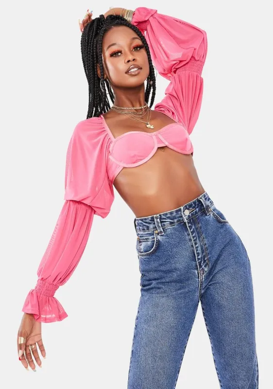 Hot Pink Lolita Top sold by Dolls Kill