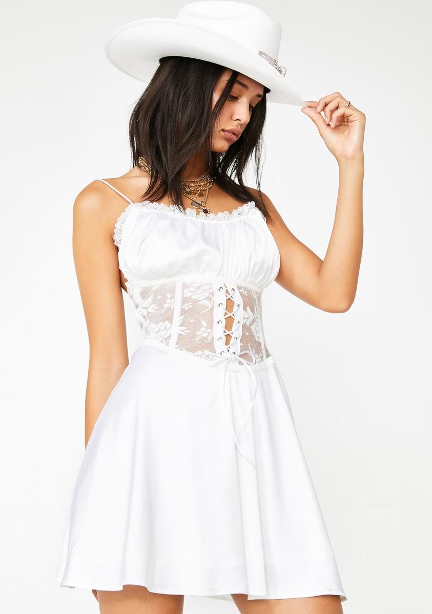White Ace Corset Dress sold by Dolls Kill product image thumbnail 2