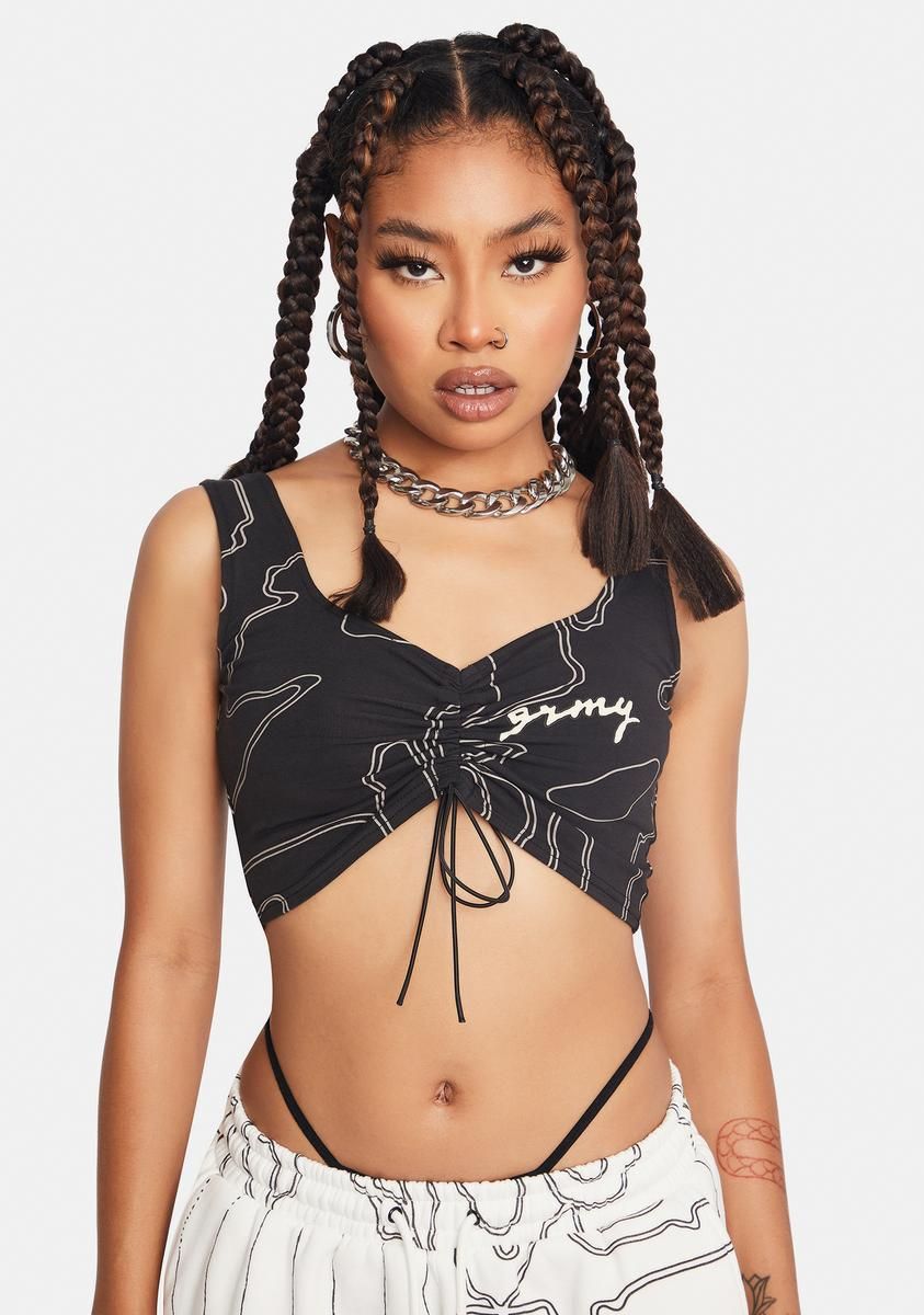 Black Print Bra Top sold by Dolls Kill