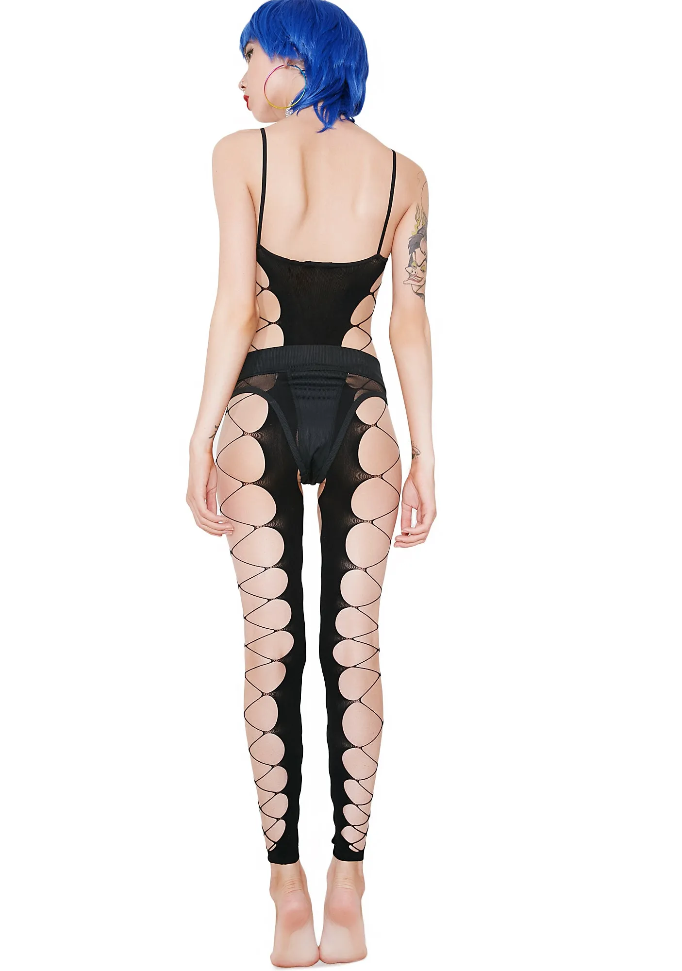 Blackheart Sheer Cut-Out Bodystocking sold by Dolls Kill product image thumbnail 4