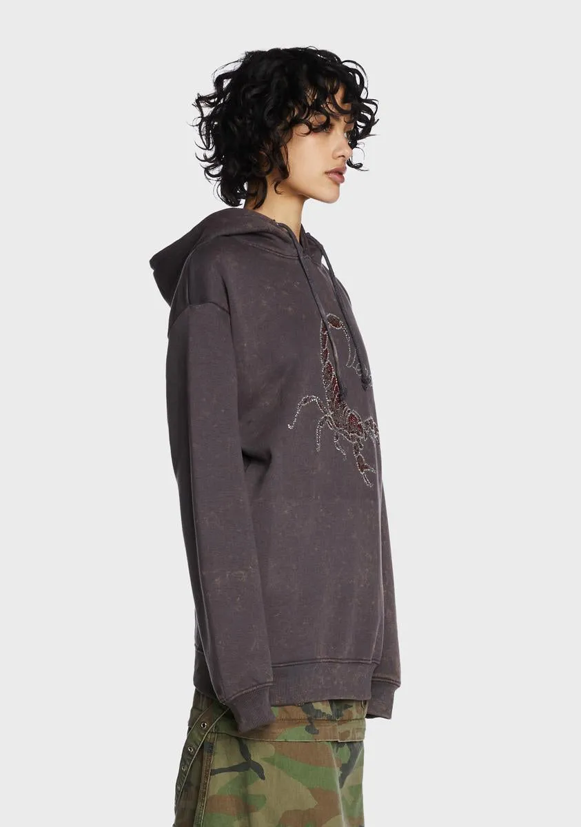 Diamante Scorpion Hoodie sold by Dolls Kill product image thumbnail 4