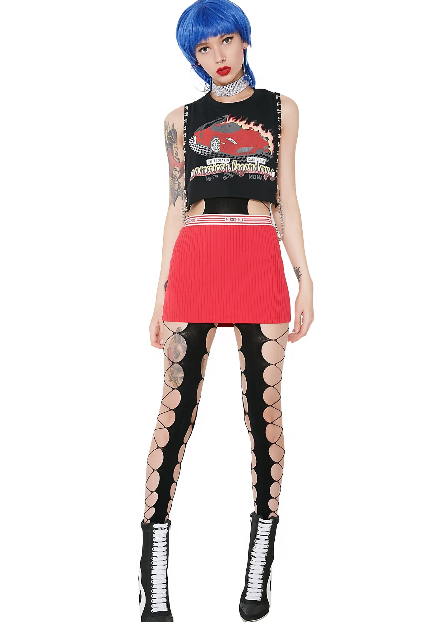 Blackheart Sheer Cut-Out Bodystocking sold by Dolls Kill product image thumbnail 2