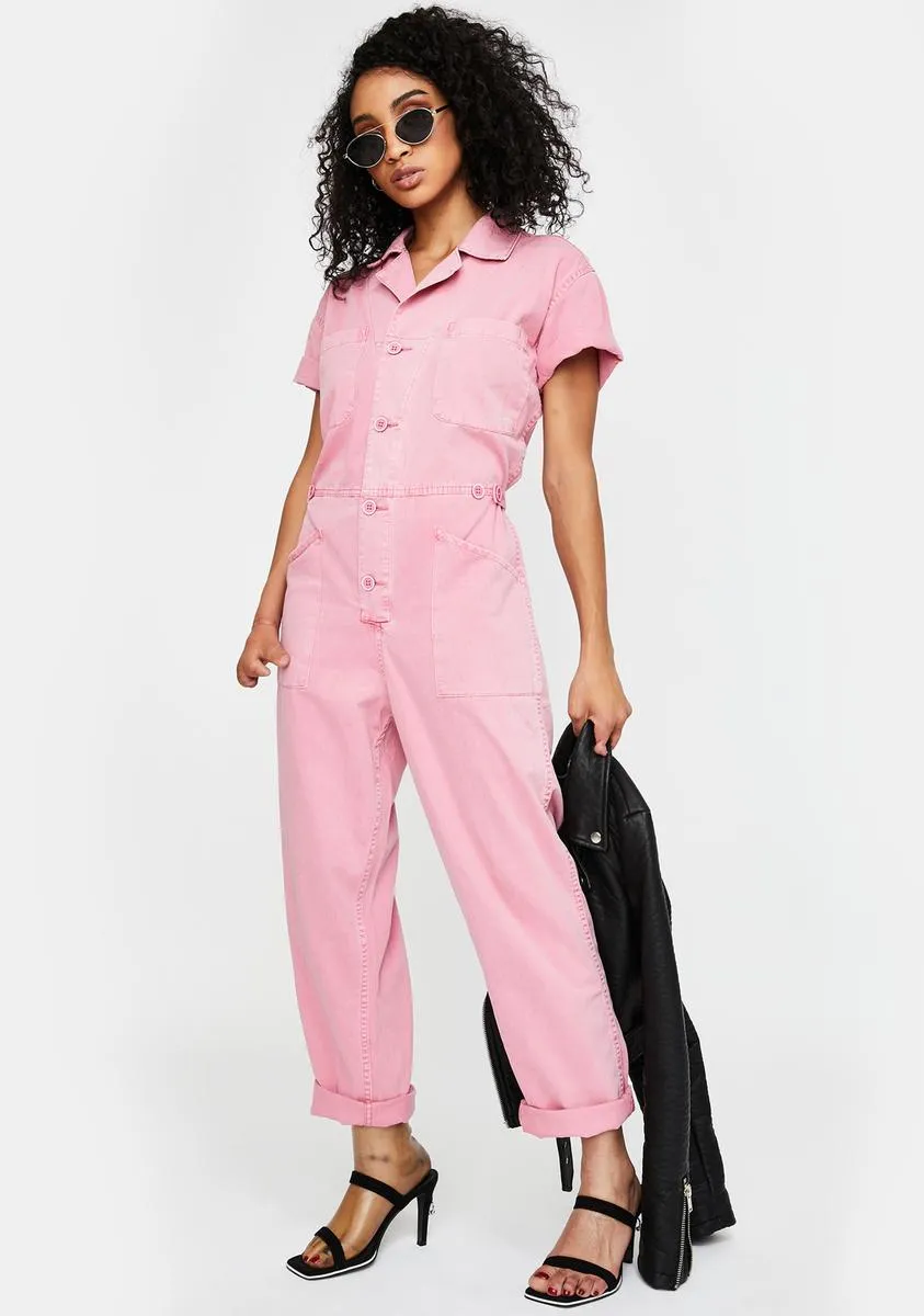 Pink Grover Denim Jumpsuit sold by Dolls Kill product image thumbnail 3