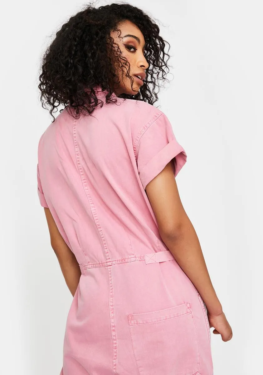 Pink Grover Denim Jumpsuit sold by Dolls Kill product image thumbnail 4