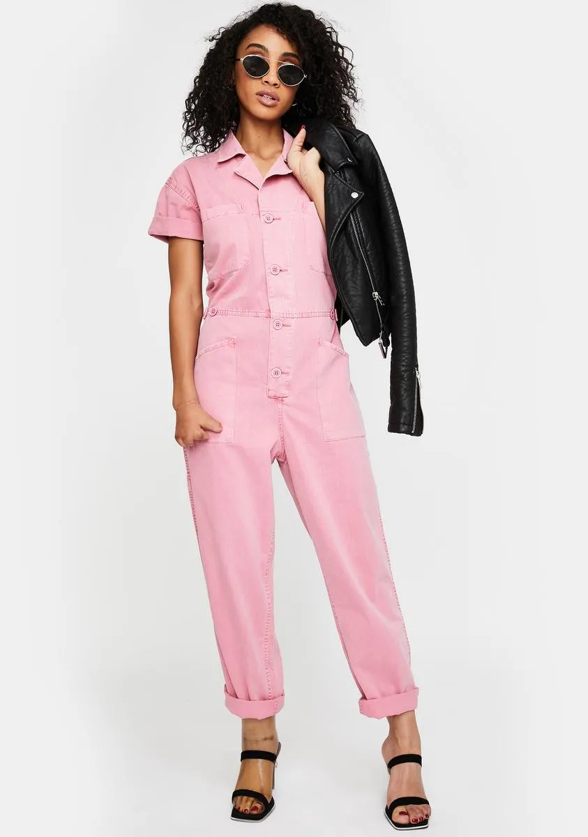 Pink Grover Denim Jumpsuit sold by Dolls Kill product image thumbnail 2