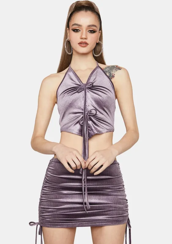 Gem A Lotta Talk Velvet Skirt Set sold by Dolls Kill