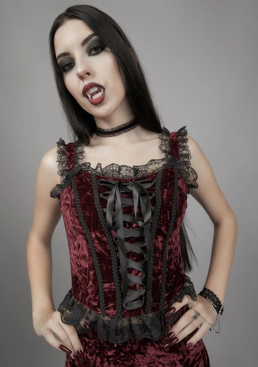 Killer In Me Velvet Bustier sold by Dolls Kill