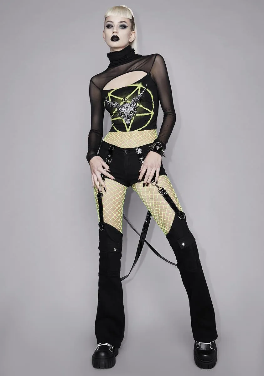 On The Edge Graphic Mesh Crop Top sold by Dolls Kill product image thumbnail 3