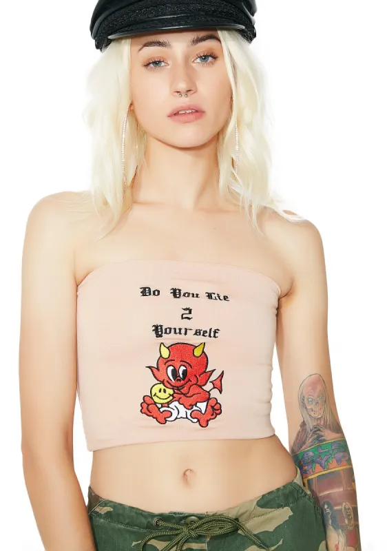 Do U Lie 2 Urself Boob Tube sold by Dolls Kill