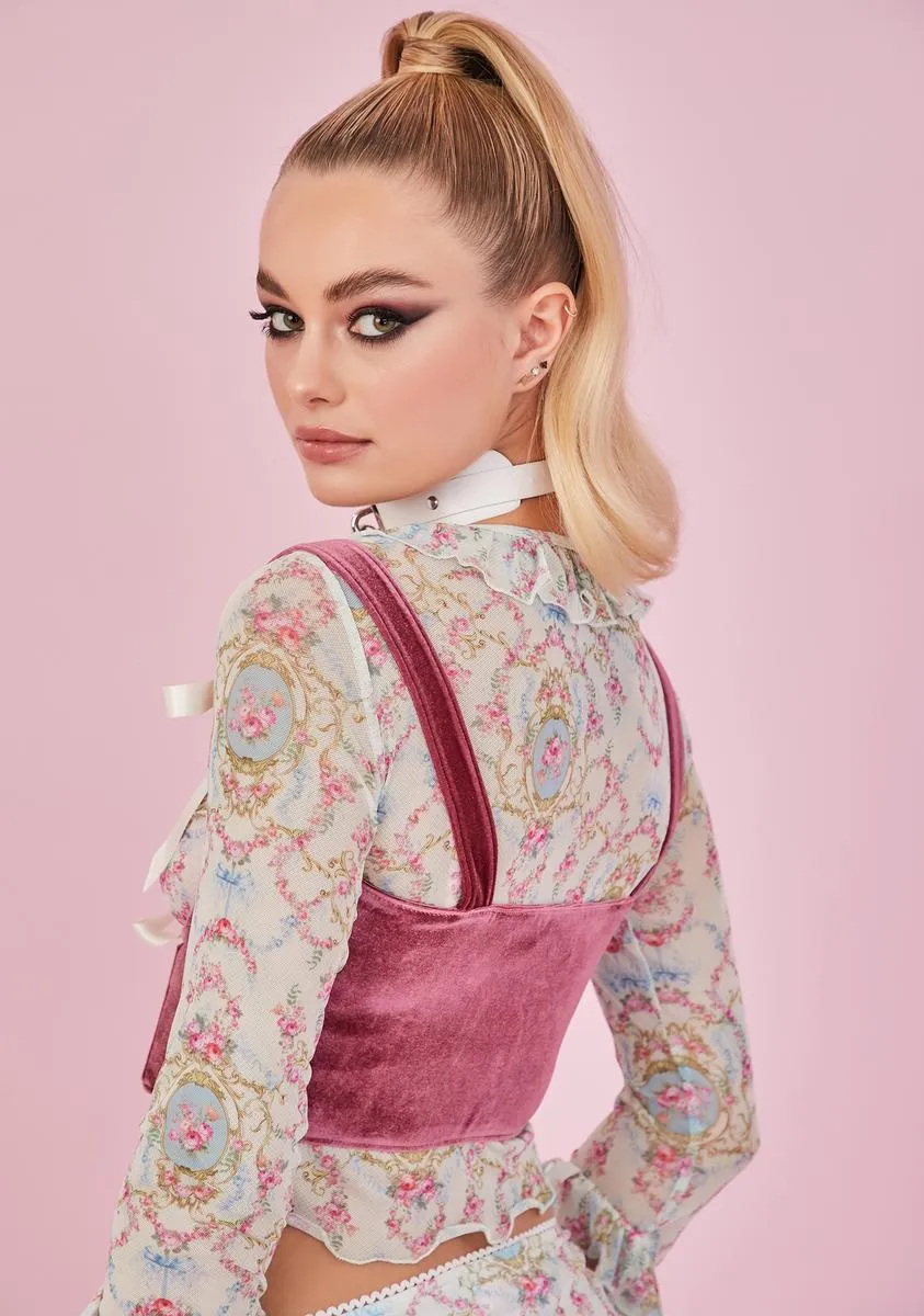 Blush My Beloved Velvet Underbust Corset Top sold by Dolls Kill product image thumbnail 4