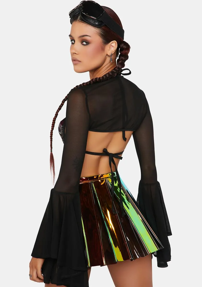 Brimstone Smoke Pleated Vinyl Skirt sold by Dolls Kill product image thumbnail 4