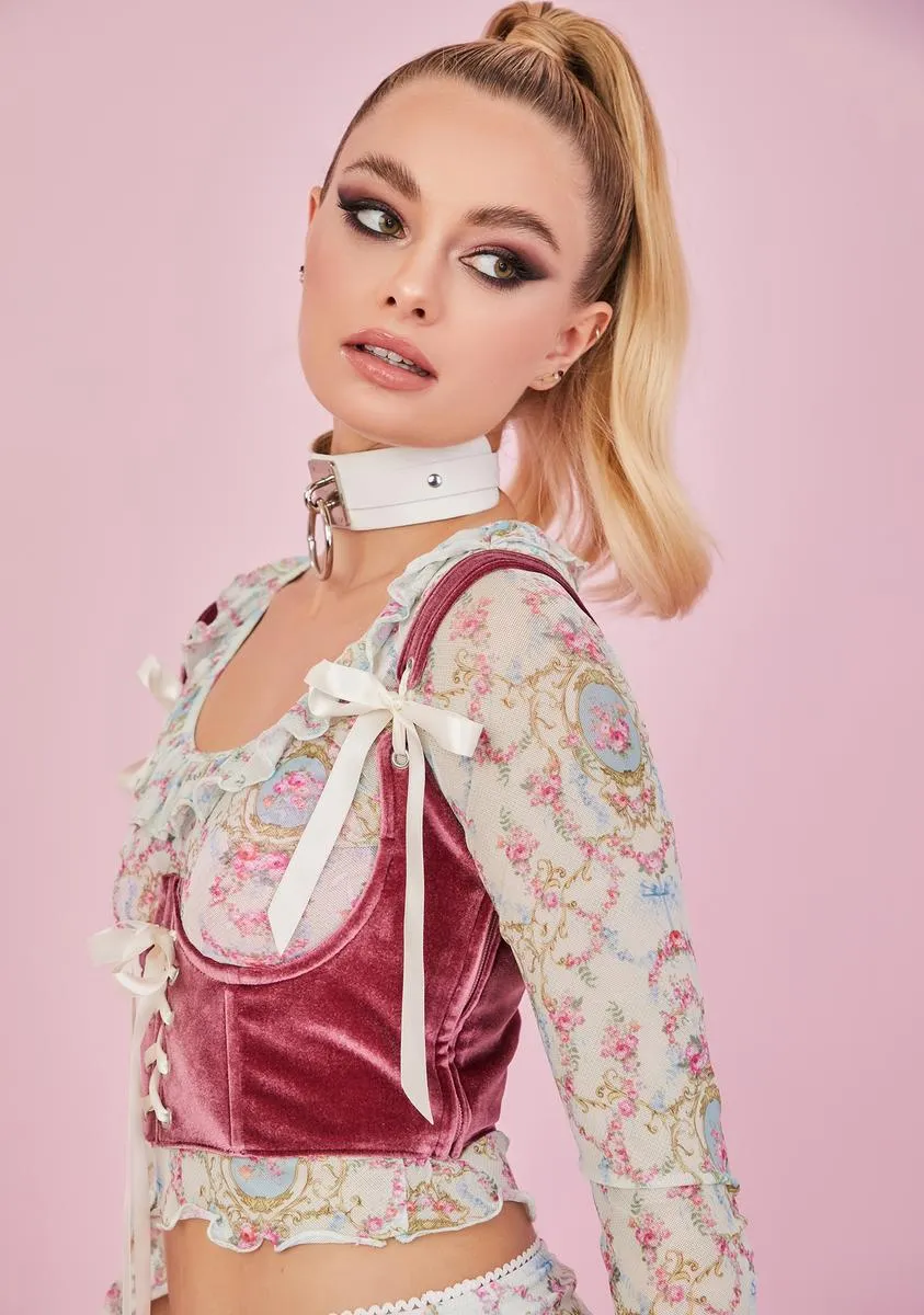 Blush My Beloved Velvet Underbust Corset Top sold by Dolls Kill product image thumbnail 2