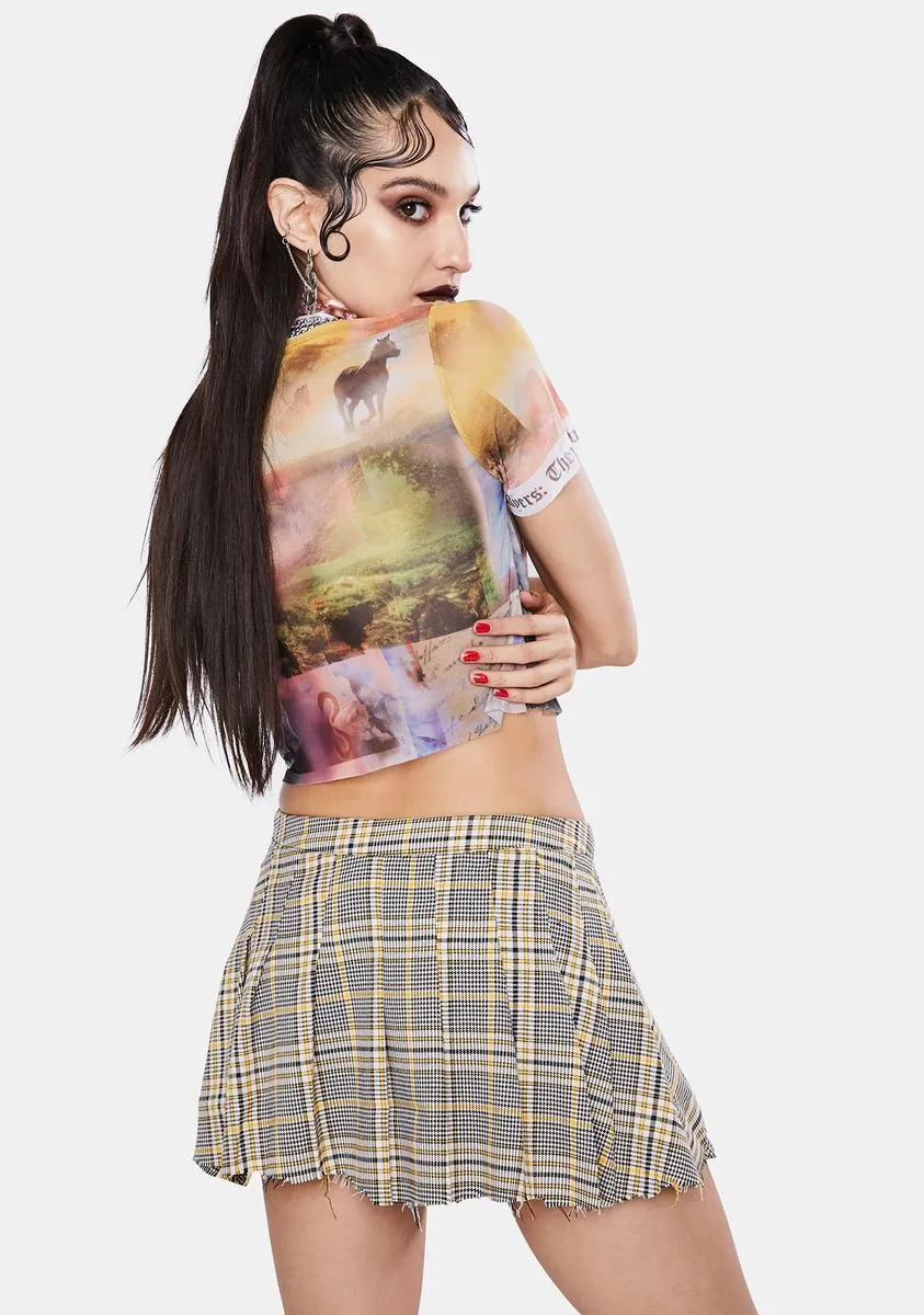 Scenic Print Mesh Crop Top sold by Dolls Kill product image thumbnail 4