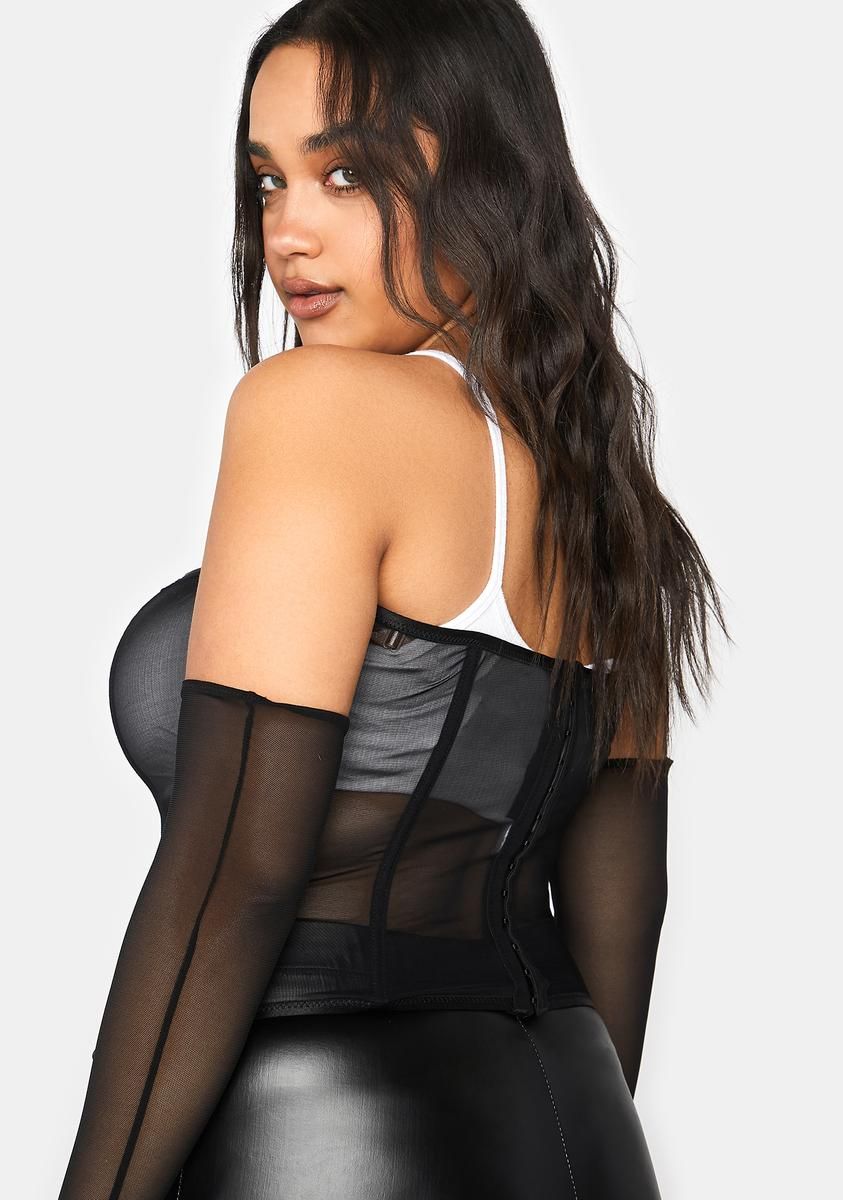 Plus Think Of Me Sheer Corset Top sold by Dolls Kill product image thumbnail 4