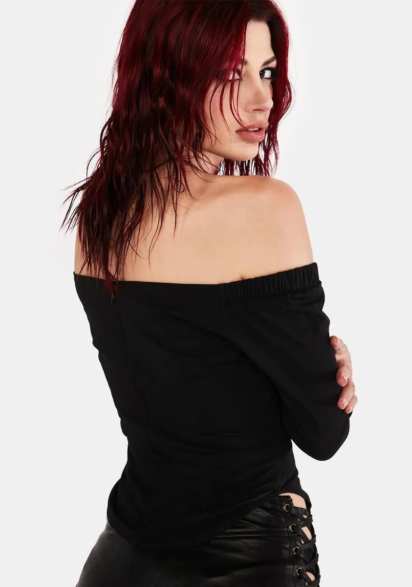 Send Him Away Off Shoulder Top sold by Dolls Kill product image thumbnail 4