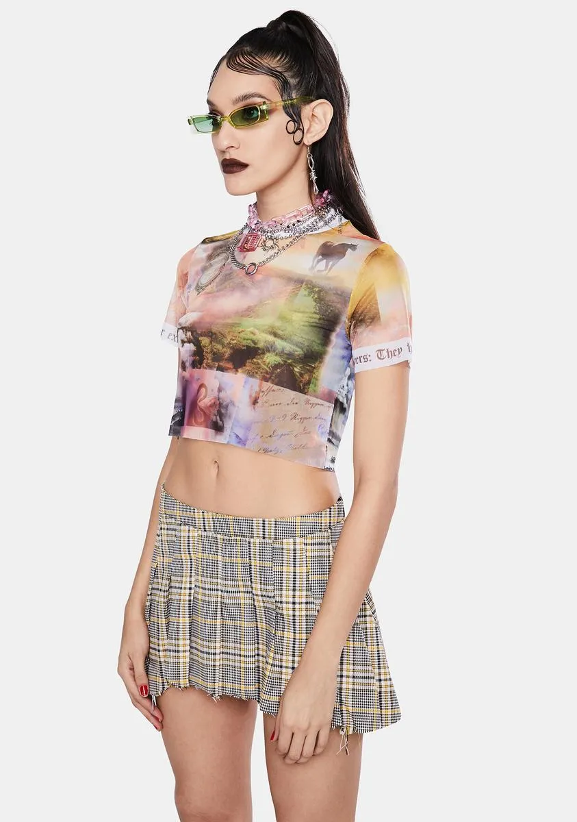 Scenic Print Mesh Crop Top sold by Dolls Kill product image thumbnail 2