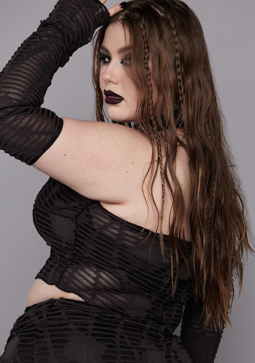 Plus Beyond The Woods Crop Top sold by Dolls Kill product image thumbnail 4