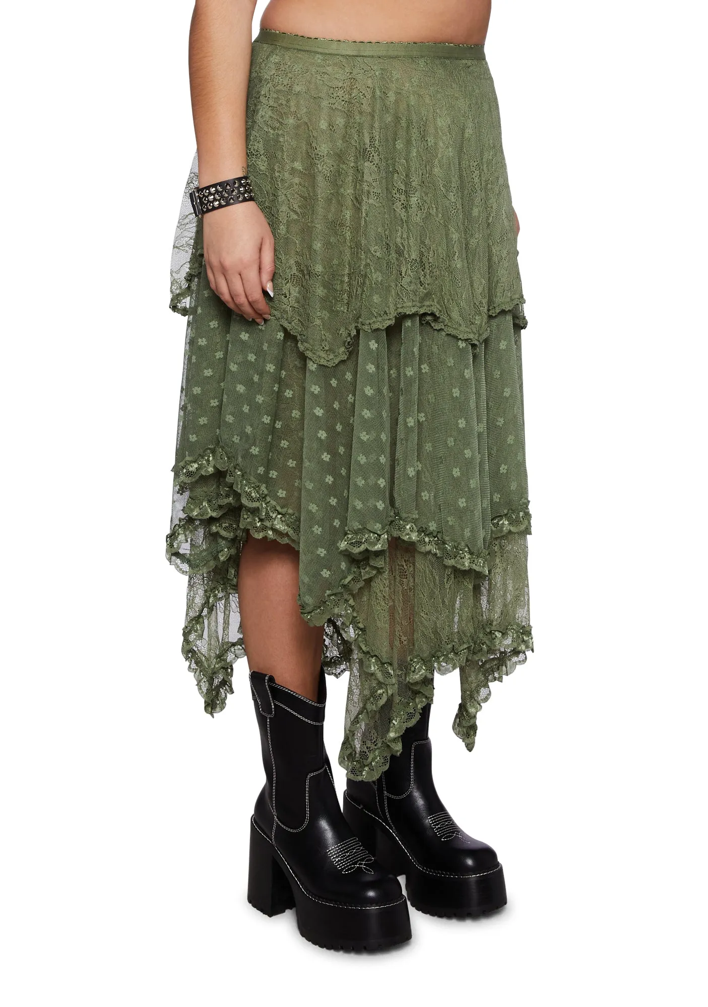 Plus Ethereal Woodlands Maxi Skirt - Green sold by Dolls Kill product image thumbnail 3