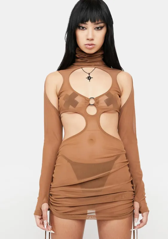 Atmosphere Mesh Cut Out Dress sold by Dolls Kill