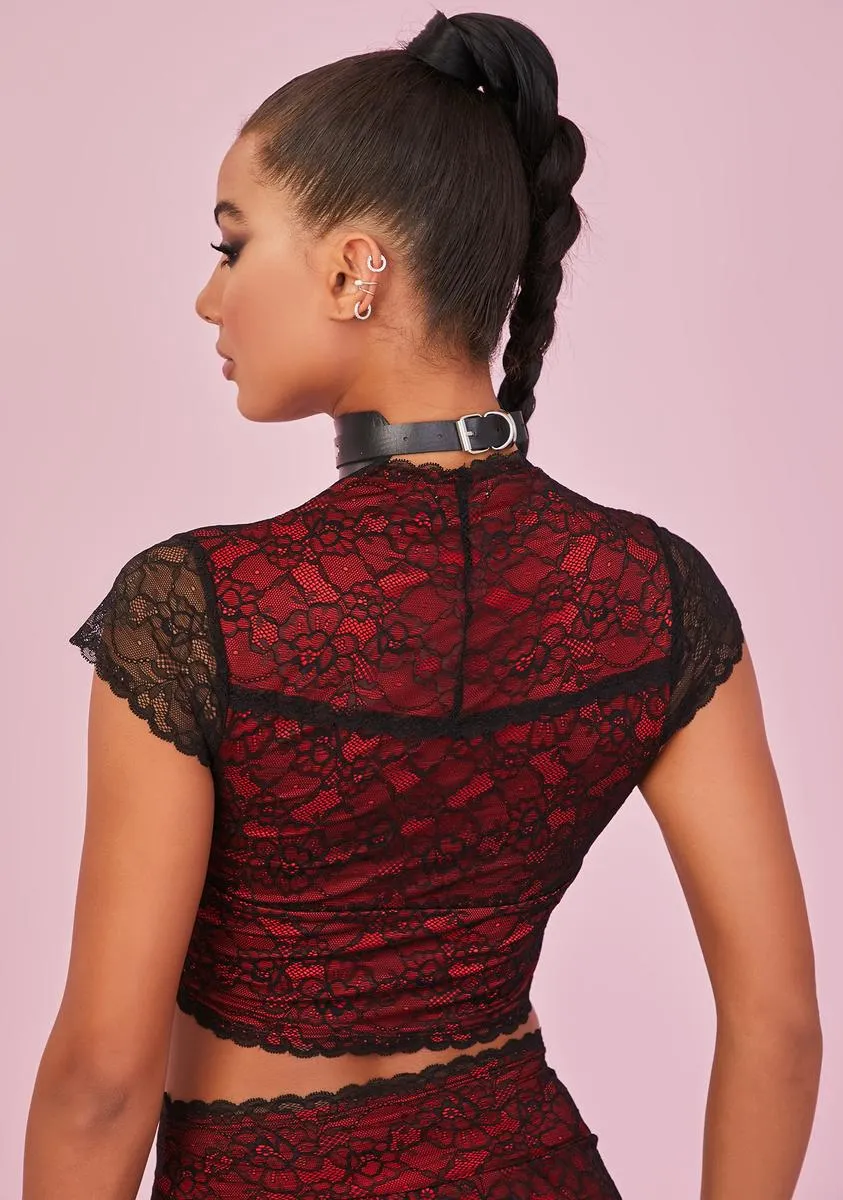 Spicy Portrait Mode Lace Top sold by Dolls Kill product image thumbnail 4