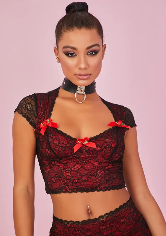 Spicy Portrait Mode Lace Top sold by Dolls Kill