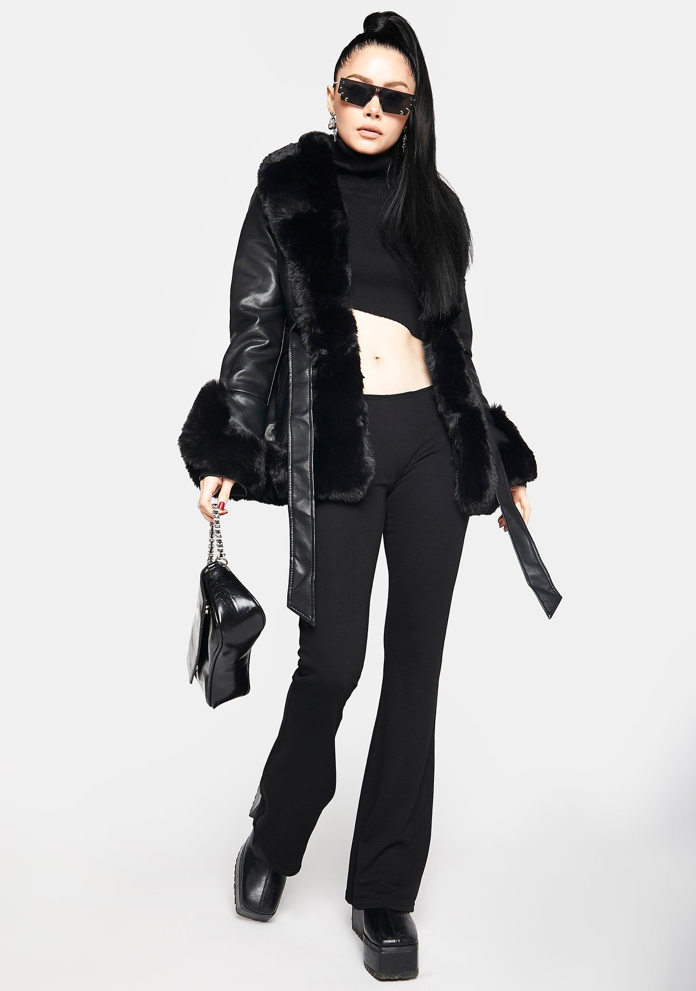 Kenzy Faux Fur Trim Peplum Coat sold by Dolls Kill product image thumbnail 5