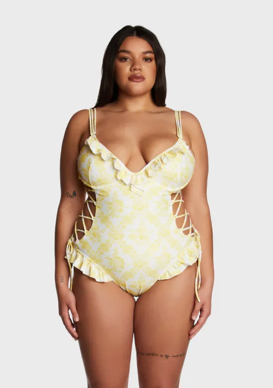 Plus Summertime Solstice One Piece Swimsuit sold by Dolls Kill